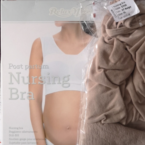 Relax Maternity Nursing Bra NWT Size XL Beige - Picture 4 of 7